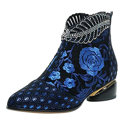 Bottes courtes à talons confortables pour mollet épais et style pointu