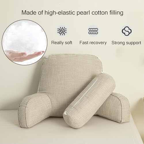Almohada de lectura ergonómica con reposabrazos para cama y sofá 7
