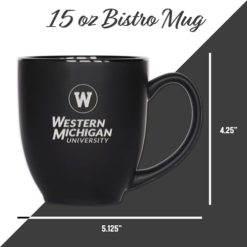 Image of Rico Industries NCAA Primary 15-Oz Personalized Matte Black Bistro Mug - for Hot or Cold Drinks
