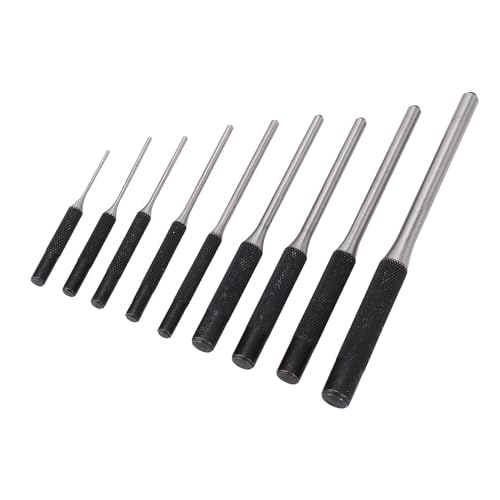 9 Pcs Roll Pin Punch Set 1/16-5/16 Inch, High Speed Steel Pin Punch Tool, Convenient Storage, Easy to Use for Automotive Watch Repair Jewelry Craft