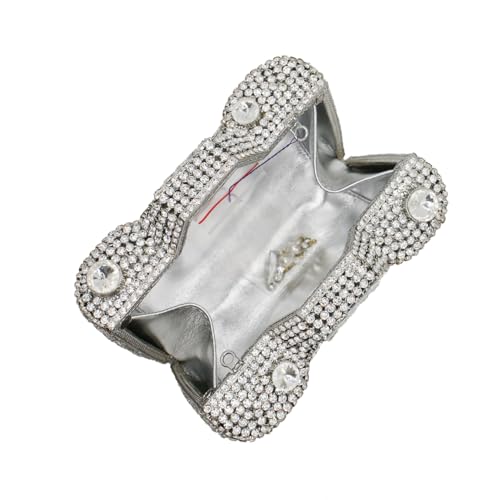 Image of UMREN Novelty Crystal Camera Shaped Clutch Purse for Women Sparkly Rhinestones Evening Clutch Bag Glitter Bridal Prom Handbag