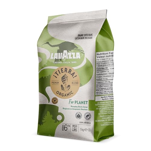 Image of Lavazza Tierra! Organic for Planet Whole Bean Coffee, Light Roast, 100% Arabica, 2.2 lb Bag (pack of 1)