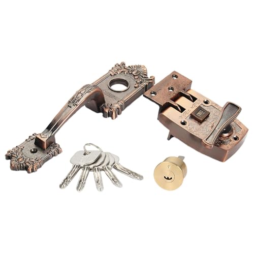 GUOOL ドアロックドアシリンダードアハードウェアルームドアラッチ頑丈なエントランスエントランスオフィスベッドルームホテルキャビネットガレージの鍵付き, A