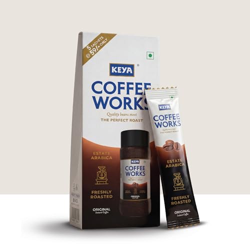 Image of Keya Instant Coffee Sachets (Pack of 5) | Freshly Roasted Barbara Estate Coffee | Bold & Strong Taste | Convenient On-the-Go Packs