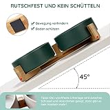 SPUNKYJUNKY Hundenapf Keramik Doppel Hund Futternapf mit Bambus Ständer für Katzen und Hunde (400ml, 1-Grün)