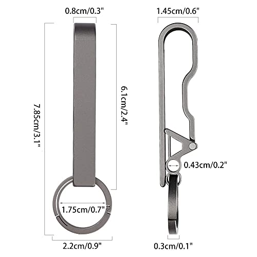 MiOYOOW Titanium Key Chain Belt Key Holder Heavy Duty Keychain Clip with Keyring Key Holder for Door Key Car Key - Image 2