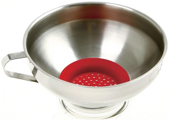 Norpro 241 Stainless Steel Wide Mouth Funnel with Strainer