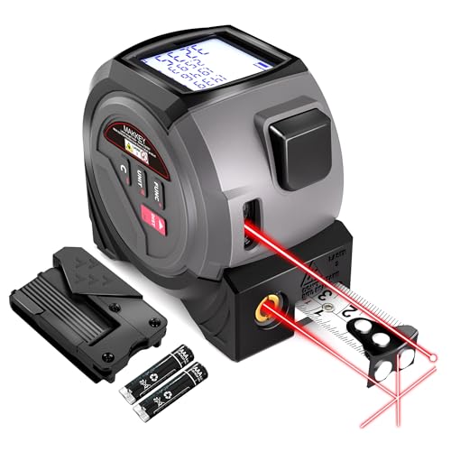Mètre ruban laser 3 en 1 de 40 m et mètre ruban manuel de 4,8 m p...