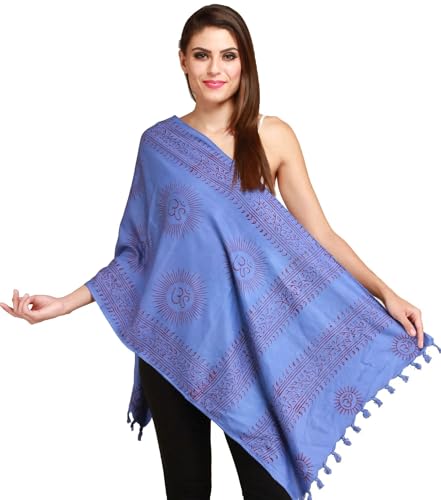 Women's Polycotton Prayer Scarf with Printed Om Design Meditation Wrap Yoga Prayer Shawl, Stole for Men & Women (Unisex) (Lavender Violet)2
