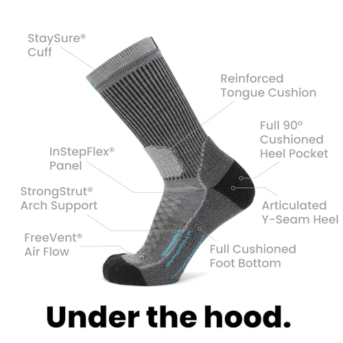 Image of GRIP6 Crew Socks - Merino Wool Socks Made in the USA, Lightweight Wool Hiking Socks, Crew Socks for Men and Women