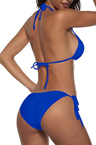 Image of Women Two Piece Swimsuit Sexy Swimwear Halter String Triangle Bikini Sets