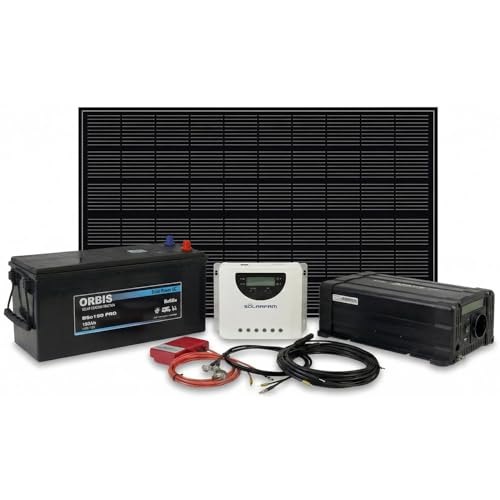 Insel Solaranlage PV-Anlage 1000W AC - Mono, perc Solarmodul, Solarbatterie, MPPT Laderegler, Sinus Wechselrichter