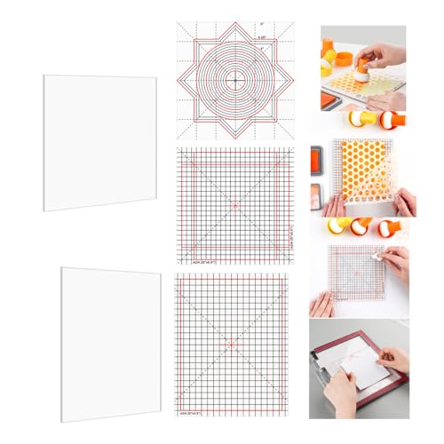 8 Stück/Set, 16,5 x 21,6 cm, vielseitig verwendbare, rutschfeste Klebematten, passend für Stempelpositionierungswerkzeug-Set, Photopolymer-Griffmatte mit gedruckten Anleitungen in