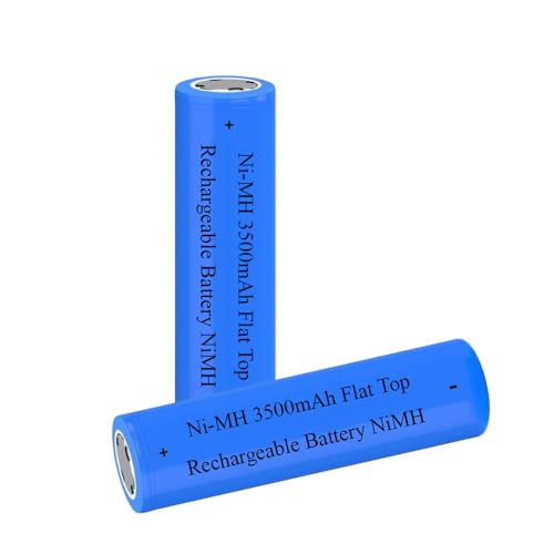 2 Pcs Ni-MH Battery Rechargeable NiMH 3500 mAh Flat Top Rechargeable Batteries for Camera LED Flashlight Headlamp Remote Control Mini Fans etc Size: 18 * 65mm/0.7 * 2.55inch