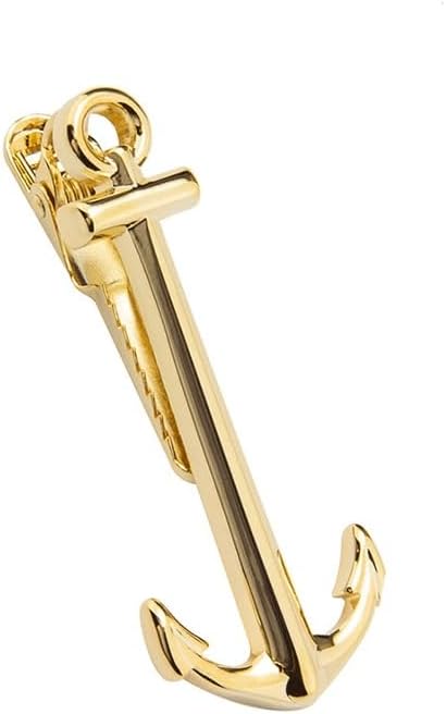 WERTGHJ Golden Anchor shaped Metal Lapel Pin for Men's Business Casual Ties Tie Clip