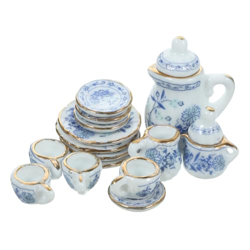 FELTECHELECTR Mini Tea Set Porcelain Pcs Mini Tea Cups Teapot Set Decor for Boys and Girls Home Decor