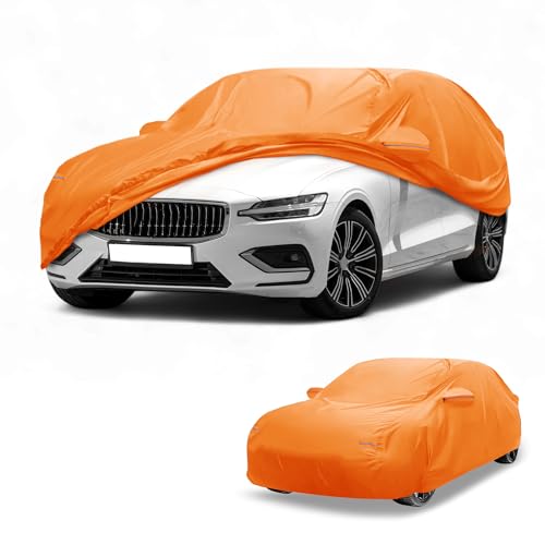 Funda exterior anti-UV impermeable para coche Volvo S60 lona protectora naranja 210D