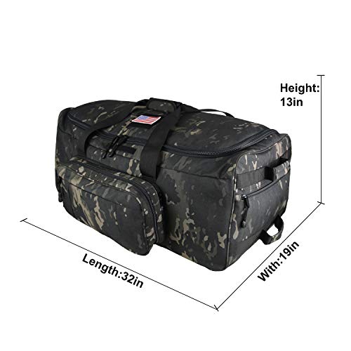 Greencity Rolling Duffle Bag with Wheels Travel Duffel Luggage 32 inch,Heavy Duty Oversized Storage Bag ,Black Camo Green