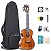 Lankro 23 Zoll Solid Mahagoni Ukulele Konzert für Anfänger Pack Professionelle Ukulelen für Erwachsene Kinder Anfänger Saitenmusikinstrumente Bundle Kit mit Gig Bag Tuner Saiten Plektren und Riemen