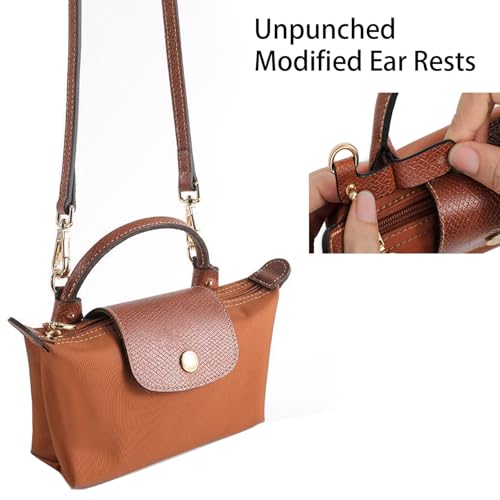 Image of Leather Purse Straps Replacement Shoulder Strap Leather Adjustable Crossbody Strap Suitable for Long champ Handbags
