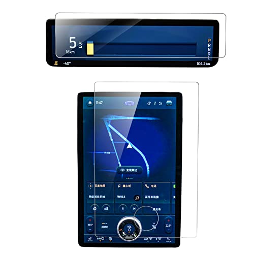 Carwiner 2PCS Screen Protector Compatible with 2021-2026 Mustang Mach-E 15.5 Inch Navigation + 10.2 Inch Dashboard Set Center Control Tempered Glass Accessories