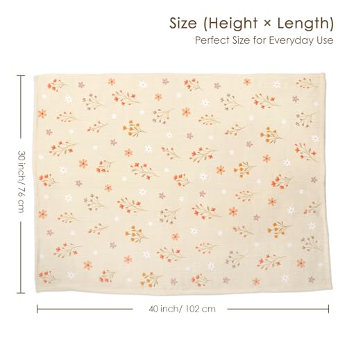 Image of Floral Baby Blankets for Girls, Soft Nursery Minky Blankets with Muslin and Dotted Fleece Back 30x40 inches, Receiving Bed Quilt for Newborn, Infants, Toddlers