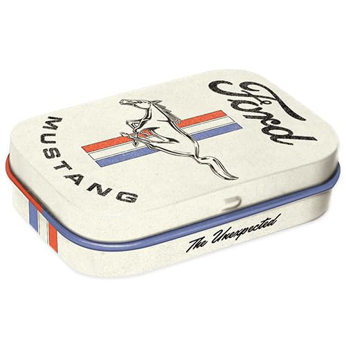 Nostalgic-Art Pastillero retro de 4 x 6 x 1,6 cm, Ford Mustang – Logotipo del caballo – Idea de...