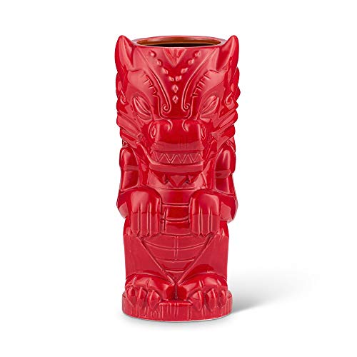 Geeki Tikis Red Dragon Fantasy Mug Official Geeki Tikis Fantasy Series Ceramic Tiki Style Cup Holds 17 Ounces