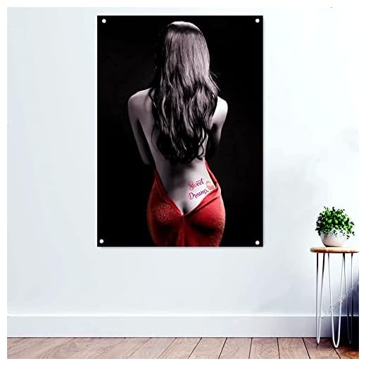 Modern halvnaken kvinna affischer tryckbilder på väggdukar sexiga nakna bilder canvasmålning flagga banderoll för väggdekoration 96 x 144 cm (38 x 57 tum)