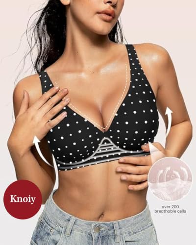 Image of Seamless Wireless Bra for Women | No Underwire Deep V Invisible T-Shirt Bra | 360 Support | Adjustable Straps | Soft Comfortable Everyday Bra