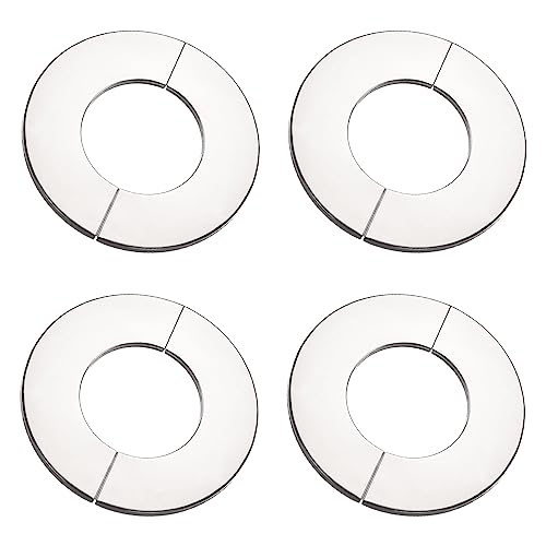 sourcing map Wall Split Flange, Stainless Steel Round Escutcheon Plate for 28mm Diameter Pipe 4Pcs