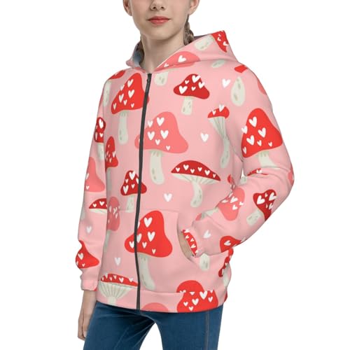 Cute Mushroom1 Kid Hoodies Boys Zip Up Sweatshirts Girls Pullover with Pocket