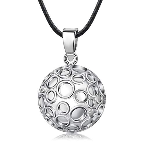 EUDORA Harmony Ball Keltischer Schmuck Halskette, Der Ursprung des Lebens Bola Klangkugel Kette Originelles Geschenk für Frauen Damen Mutter Pierre Kette Länge 114,3 cm Weichen Geflochtenen Seil