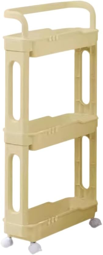 Slim Storage Organizer Cart Kitchen Bathroom Skinny Shelf Organizer, Narrow Shelf Laundry Room Organization Rack for Kitchen Bathroom Small Places Bedroom Entryway Office (Color : Pink 3 Tier)