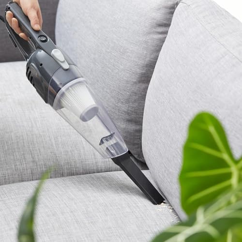 Image of Lightweight Handheld Vacuum Cleaner 600W Vertical 2-in-1 Stick Dry Vacuuming 6.5 kPa Suction Power, Bagless, Black Ideal for Office and Home