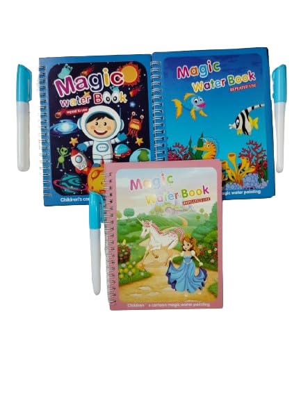 Magical Water Book for Kids Color Painting Magic Books for Children 2-5 Years Reusable Water Color Book for Kid Toddlers (Combo of 3) (B0CV85161V) Amazon Price History, Amazon Price Tracker
