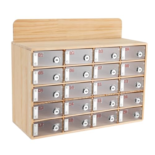 Caja de almacenamiento para teléfonos móviles con gran capacidad y estructura de madera maciza 2