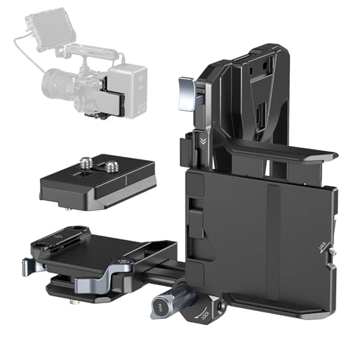 SMALLRIG Faltbares V Mount Akku Plate Kit Pro QR Plate für Arca LCD-Bildschirmschutzhalterung und Kabelclips All-in-One-Kompaktkamera-Video-Rig für Spiegellose/DSLR für NEEWER V Mount Akku - 5315