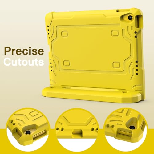 Image of JETech Kids Cover Case for iPad (A16) 11th /10th Generation (2025 /2022) with Built-in Screen Protector, Shockproof Full-Body Handle Stand Tablet Protective Cover (Yellow)