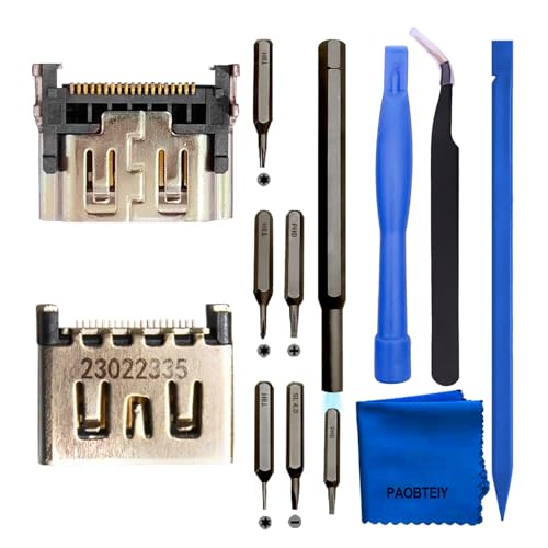 Image of PAOBTEIY 2pcs HDMI Port Replacement for Playstation 5 With 10-in-1 Kits, HDMI Display Socket Connector Jack for Sony PS5. [playstation 5]