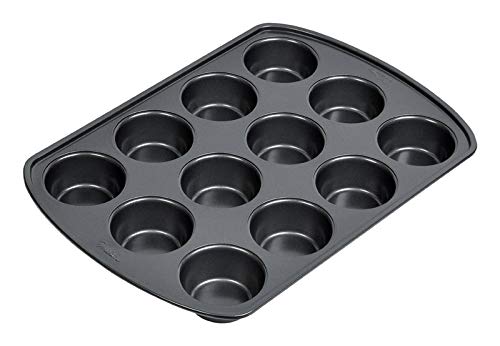 Image of Wilton Gold Non-Stick Bakeware Muffin Pan - Baking Pan for Muffins & Cupcakes - Made Without PFAS, Dent Resistant & Dishwasher Friendly - Offers Even Heat Distribution - 10.5 x 15 x 2 Inches, 12 Cup