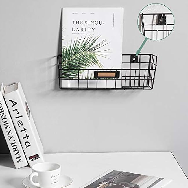 Wall Mounted Wire Basket Kitchen Storage Pantry Organizer Fruit Basket Varying Sizes Set of 3 Black