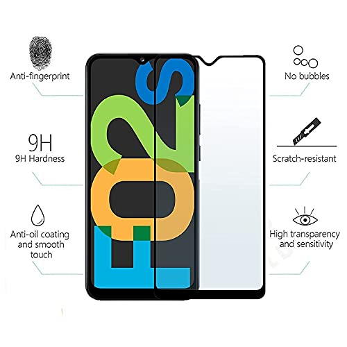 Image of Screen Protector for Samsung Galaxy F02s | A02s | M02s (Black) Tempered Glass Edge-to-Edge 6D Screen Guard With Installation Kit