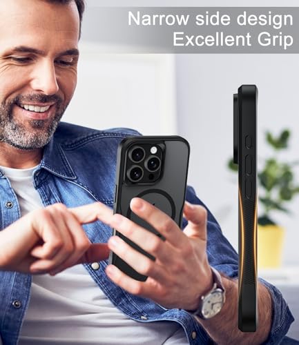 Diverbox for iPhone 16 pro max Case,Compatible with MagSafe,Translucent Matte Shockproof Anti-Slip Anti-Fingerprint Pocket-Friendly Phone Case for iPhone 16 Pro Max (Black) - image 7