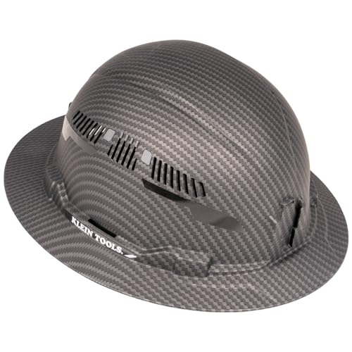 Image of Klein Tools KARBN Full Brim Vented Hard hat, Class C, Premium Comfort and Jobsite Protection