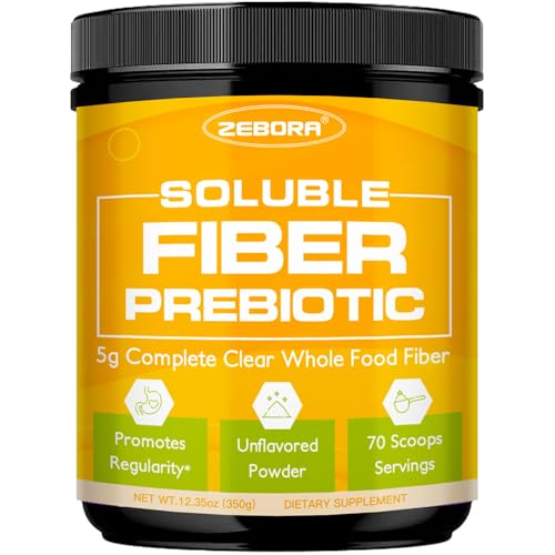 ZEBORA Fiber Supplement Powder, Soluble Prebiotic Fiber Powder Unflavored with