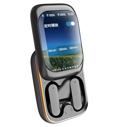 zwxqe Hd Sound Wireless Earbuds, Earbuds with Screen, Wireless Noise Cancelling Earphones, Cordless Smart Earbuds, Touchscreen Earbuds for Audio, Wireless Earphones with Touch Control