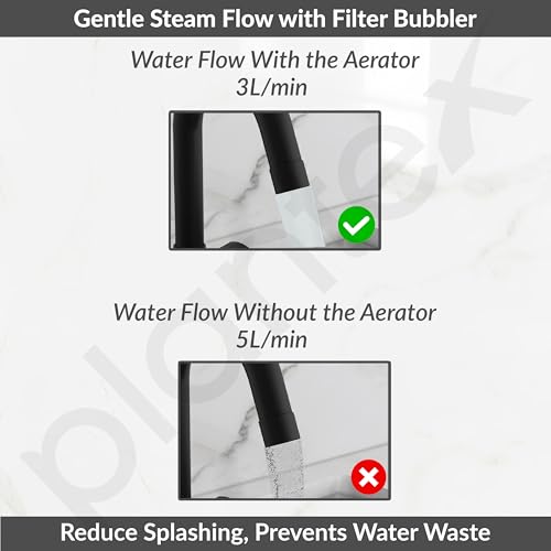 Image of Plantex Swan Neck for Bathroom with Brass Spindle /Pillar Cock Water Tap /Table Top Basin Tap with Teflon Tape - Pack of 1 (Black)