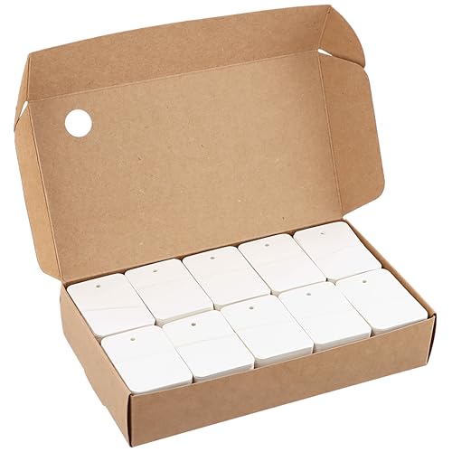 1000PCS Mini Etiquetas de Precio de Papel Kraft/Blanco, Etiqueta de Marcado/Vac&iacute;o, Etiquetas de Ropa de 3.5cmx5cm, Etiquetas Regalo Perforadas para Ropa Zapatos Sombrero Joyeria (Blanco, Vac&iacute;o)