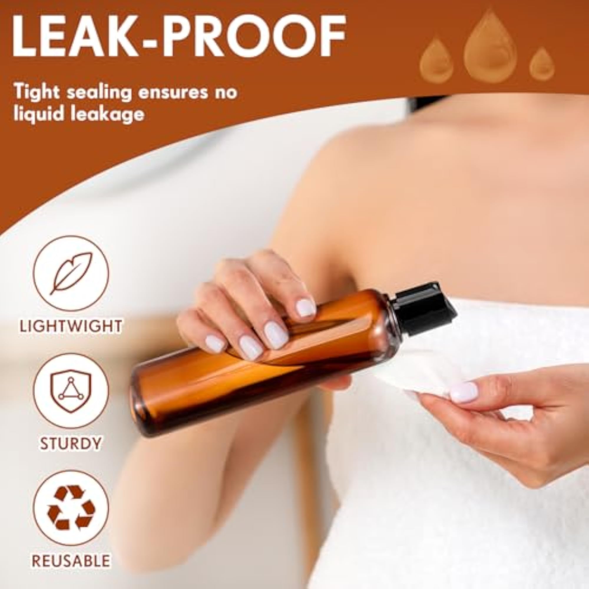 Plastic Travel Bottles for Toiletries, 10 oz